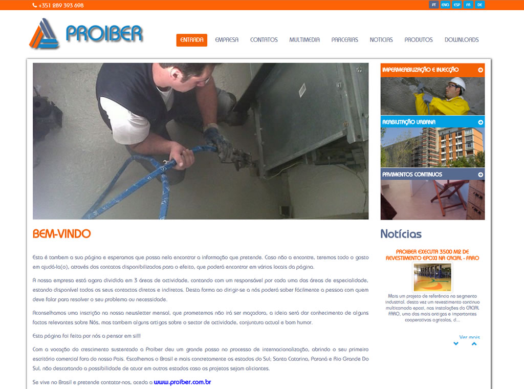 PROIBER - Portugal - Sistemas de Impermeabilização e Injecção title=